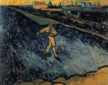 Vincent Van Gogh : The Sower Outskirts of Arles in the Background